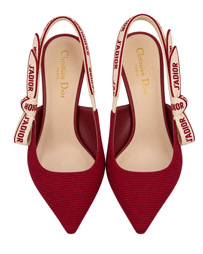 Christian Dior J'Adior Slingback Pump Ruby Red Technical Fabric