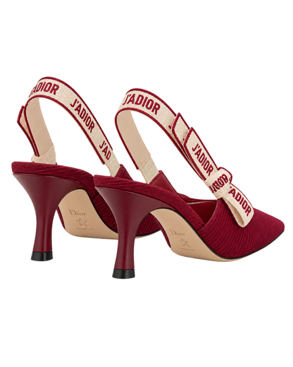 Christian Dior J'Adior Slingback Pump Ruby Red Technical Fabric