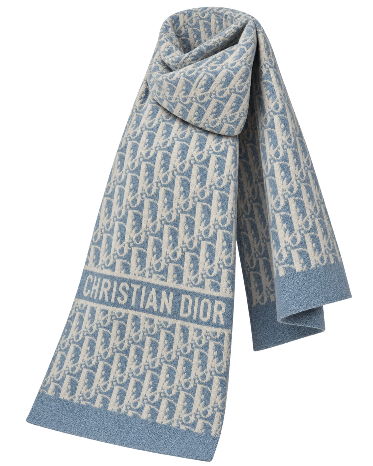 Christian Dior Long Cashmere Jacquard Pattern Scar
