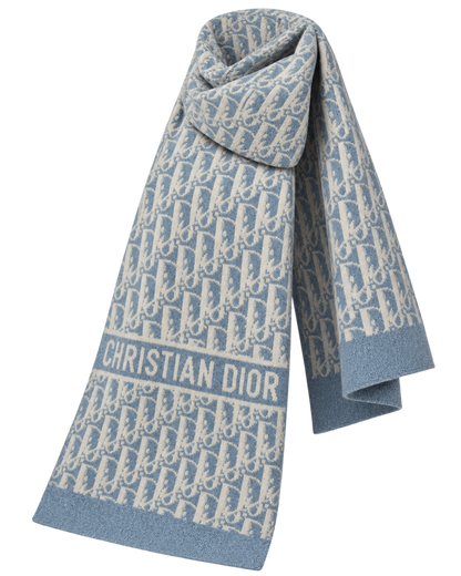 Christian Dior Long Cashmere Jacquard Pattern Scar