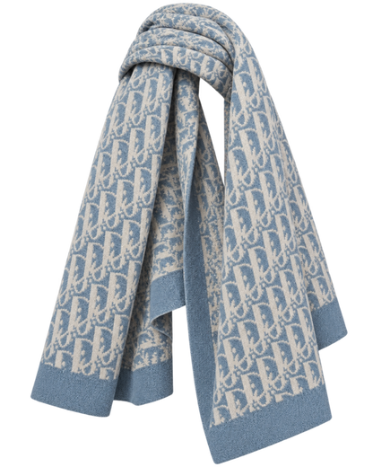Christian Dior Long Cashmere Jacquard Pattern Scar