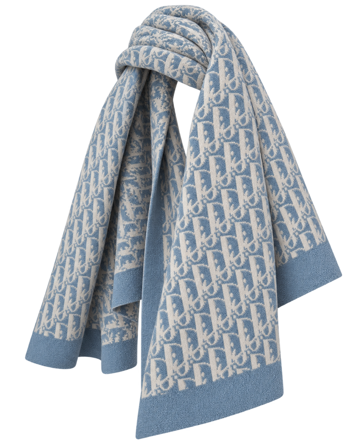 Christian Dior Long Cashmere Jacquard Pattern Scar