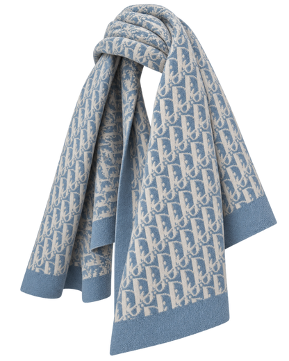 Christian Dior Long Cashmere Jacquard Pattern Scar