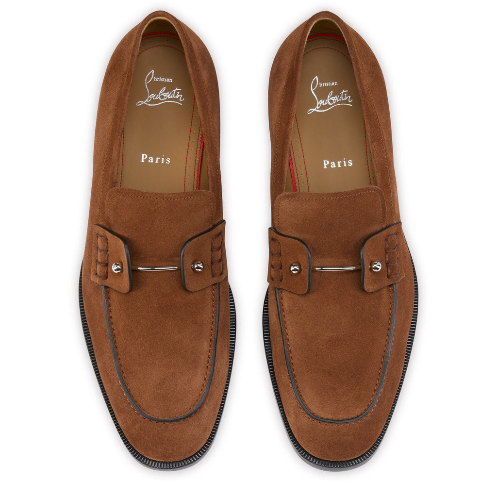 Christian Louboutin Chambelimoc Suede Loafers – Brown