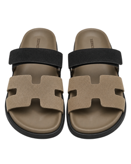 Chypre sandal in Étoupe / Noir