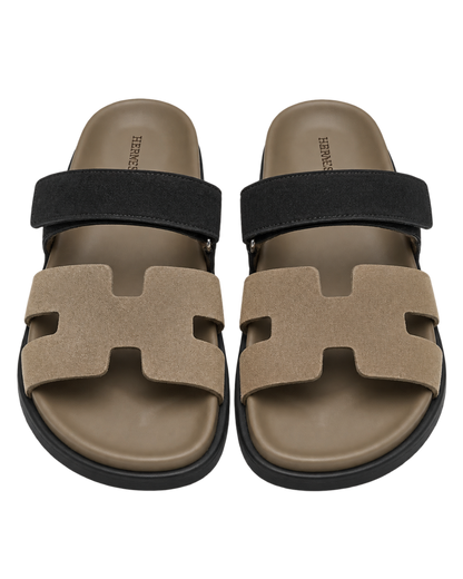 Chypre sandal in Étoupe / Noir
