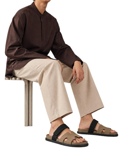 Chypre sandal in Étoupe / Noir