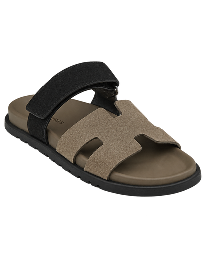 Chypre sandal in Étoupe / Noir