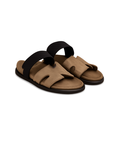Chypre sandal in Étoupe / Noir