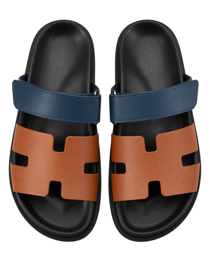 Chypre sandals in Navy &Natural