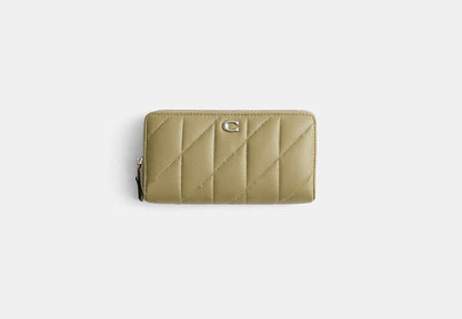 Restored Accordion Zip Wallet With Pillow Quilting
