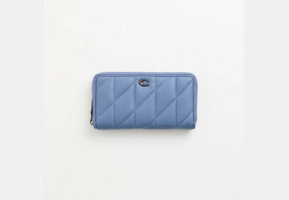 Restored Accordion Zip Wallet With Pillow Quilting