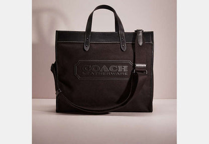 Restored Field Tote 40 In Organic Cotton Canvas With Coach Badge