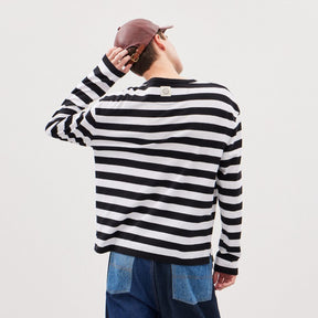 Long Sleeve T Shirt With Stripe Pattern