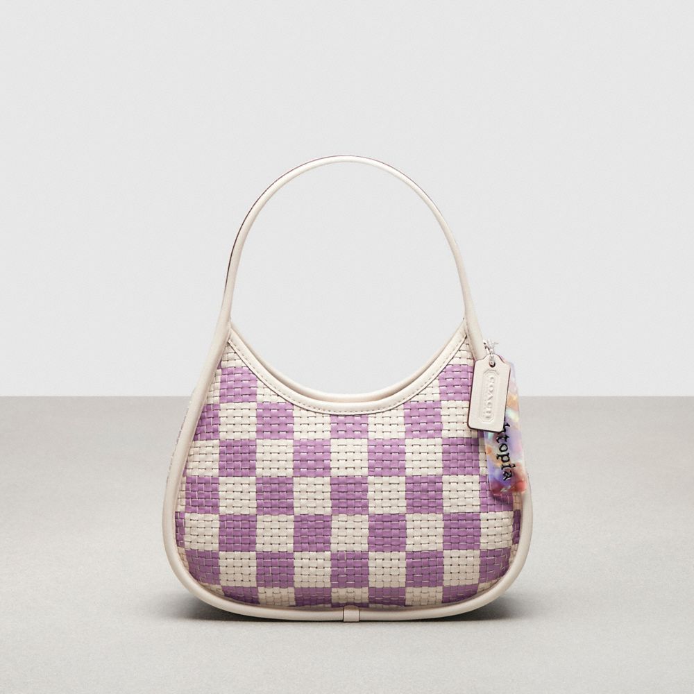 Ergo Bag With Woven Checkerboard In Repurposed Leather