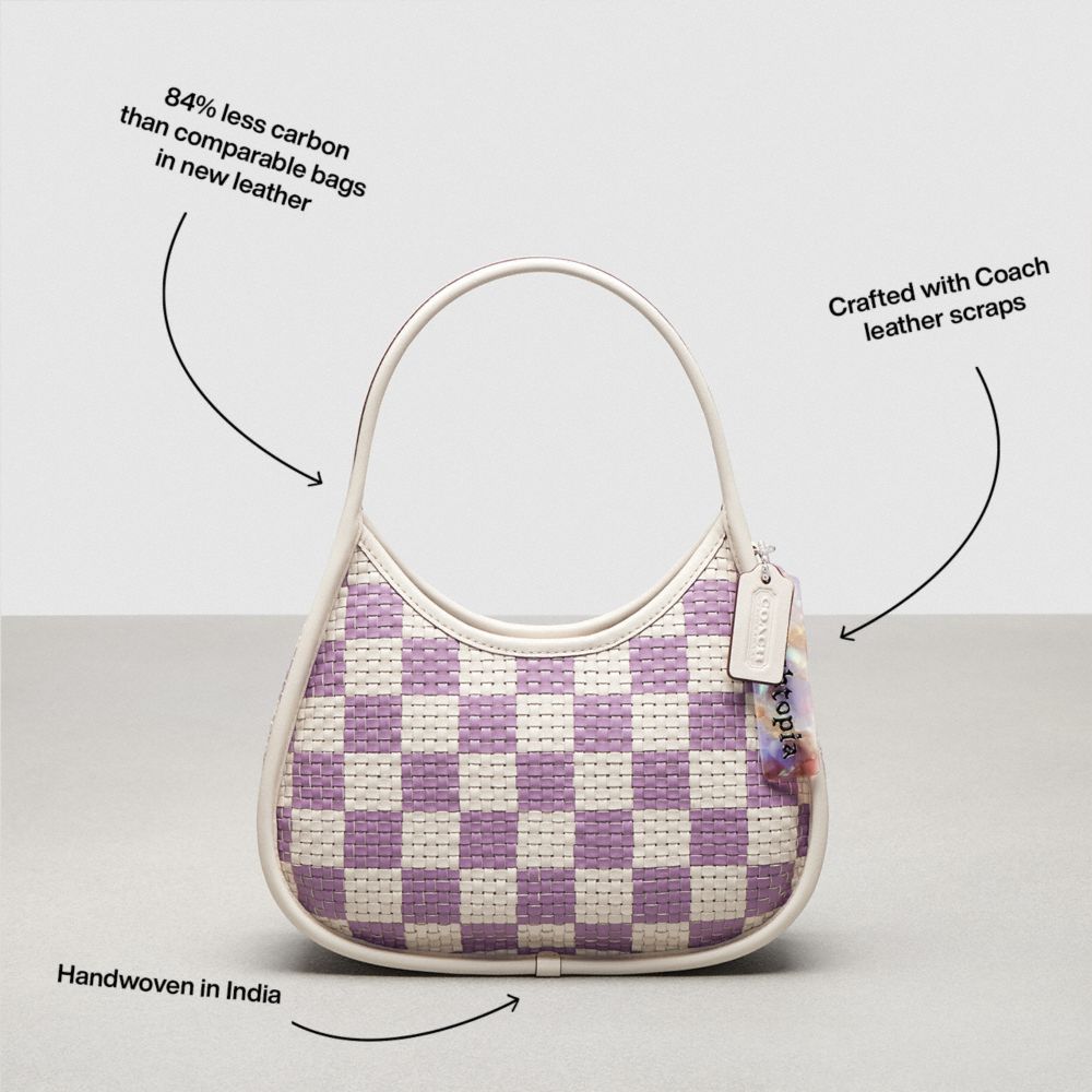 Ergo Bag With Woven Checkerboard In Repurposed Leather