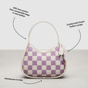 Ergo Bag With Woven Checkerboard In Repurposed Leather