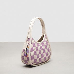 Ergo Bag With Woven Checkerboard In Repurposed Leather