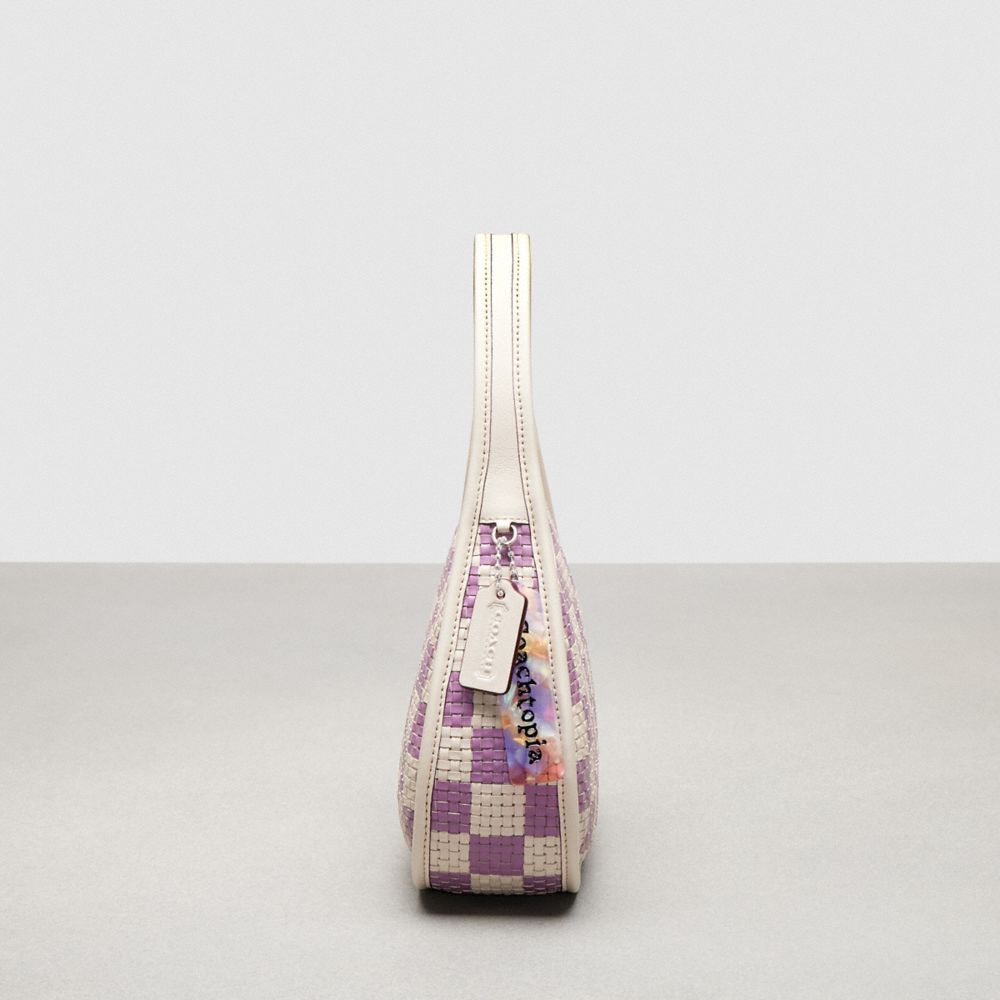 Ergo Bag With Woven Checkerboard In Repurposed Leather