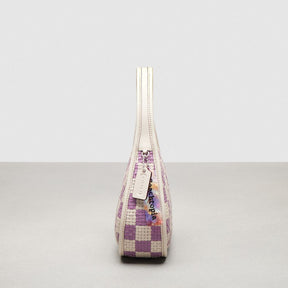 Ergo Bag With Woven Checkerboard In Repurposed Leather