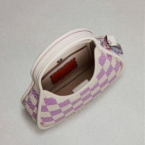 Ergo Bag With Woven Checkerboard In Repurposed Leather