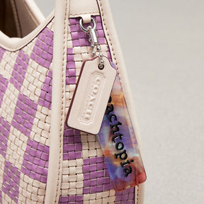 Ergo Bag With Woven Checkerboard In Repurposed Leather