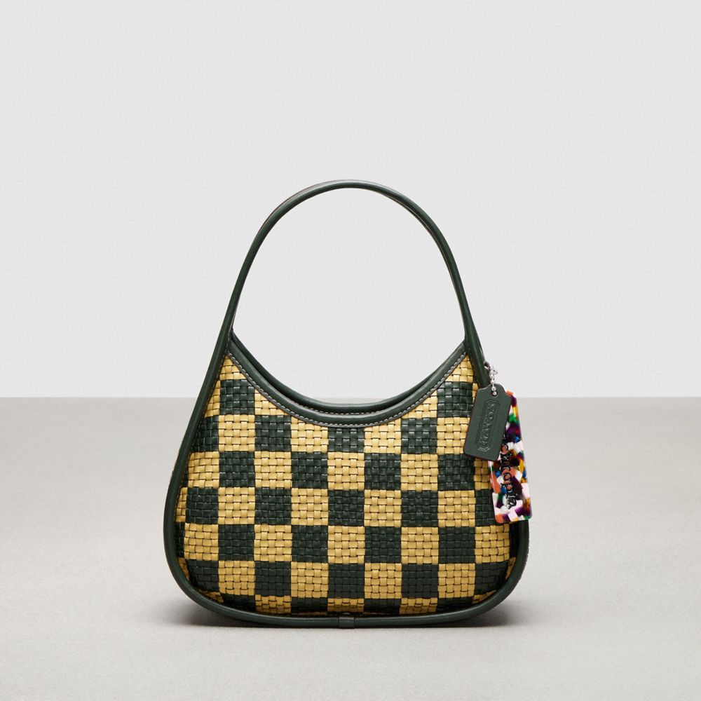 Ergo Bag With Woven Checkerboard In Repurposed Leather