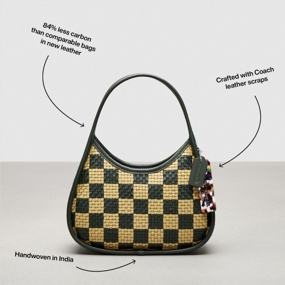 Ergo Bag With Woven Checkerboard In Repurposed Leather