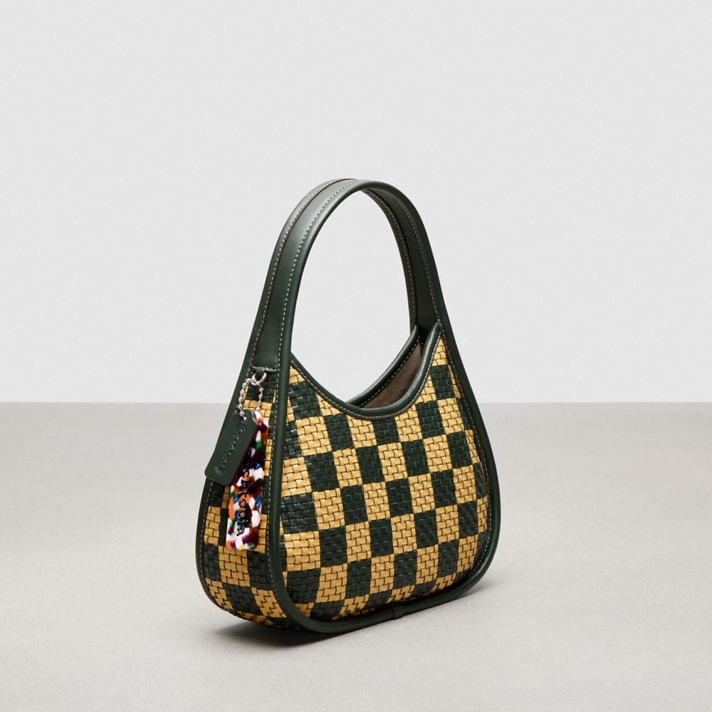 Ergo Bag With Woven Checkerboard In Repurposed Leather