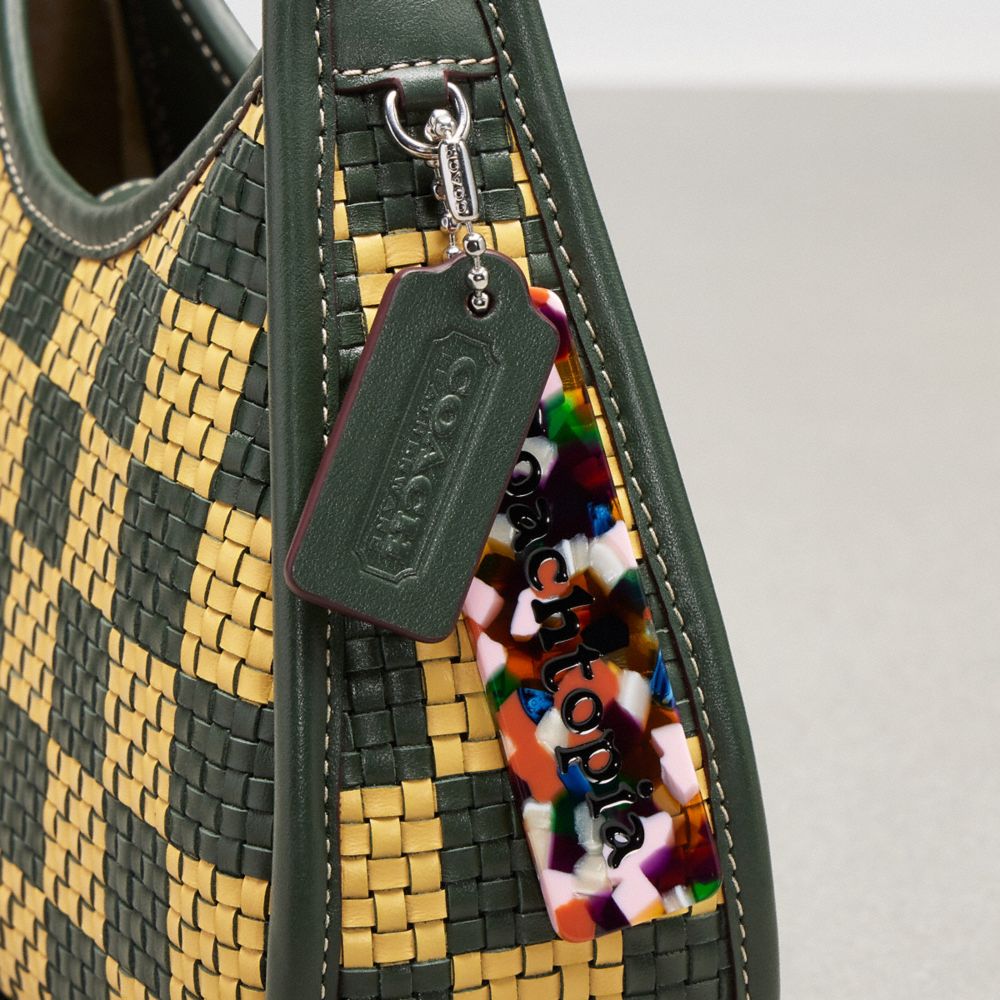 Ergo Bag With Woven Checkerboard In Repurposed Leather