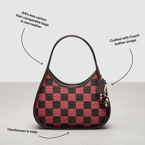 Ergo Bag With Woven Checkerboard In Repurposed Leather