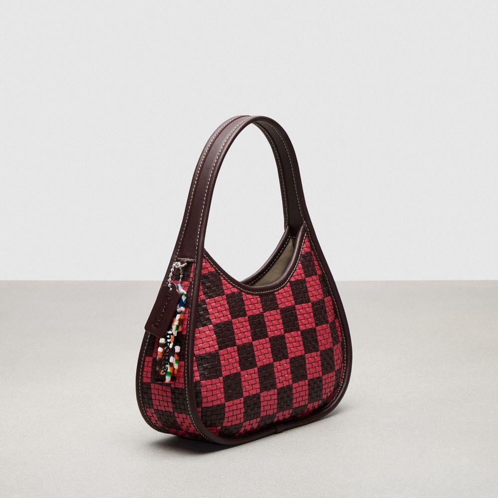 Ergo Bag With Woven Checkerboard In Repurposed Leather