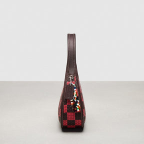 Ergo Bag With Woven Checkerboard In Repurposed Leather