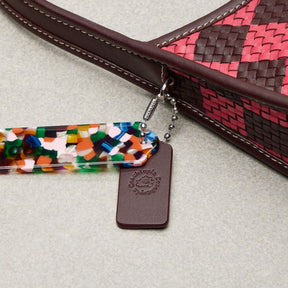 Ergo Bag With Woven Checkerboard In Repurposed Leather