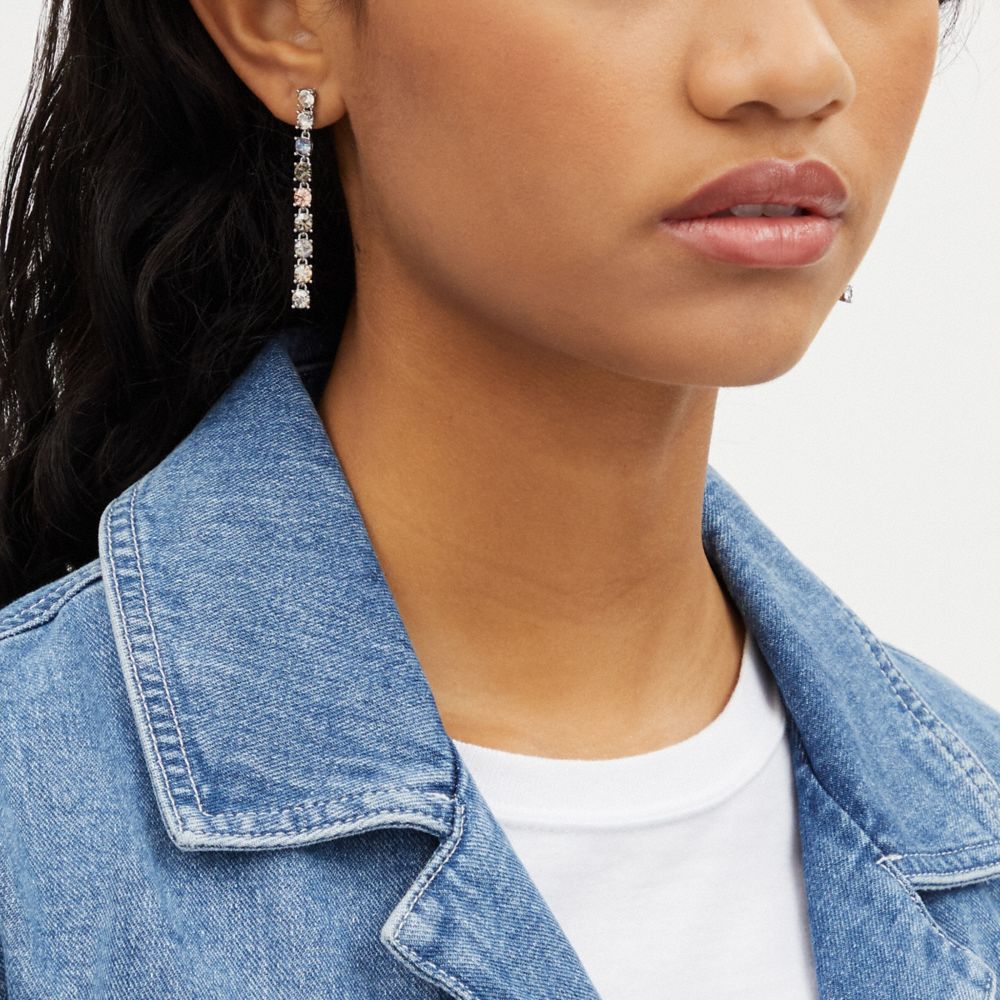 Signature Link Tennis Linear Earrings