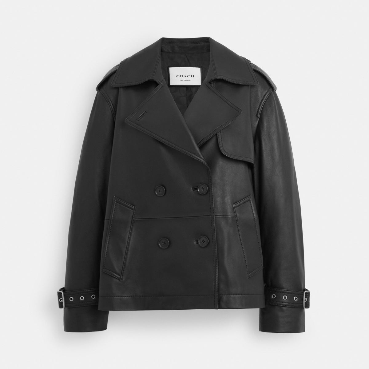 Mini Leather Trench Coat