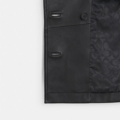 Mini Leather Trench Coat