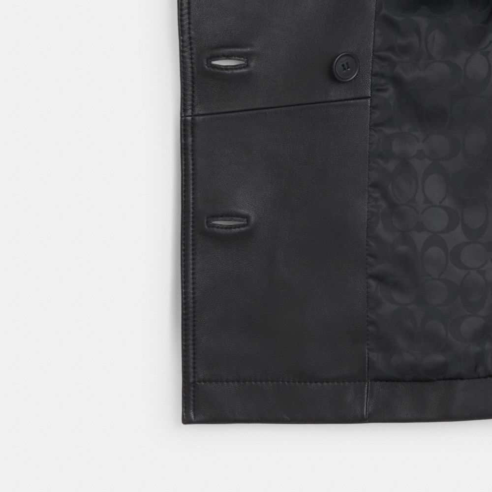 Mini Leather Trench Coat