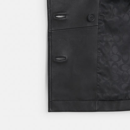 Mini Leather Trench Coat