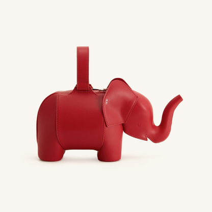 Claire Elephant Shaped Handbag - Red