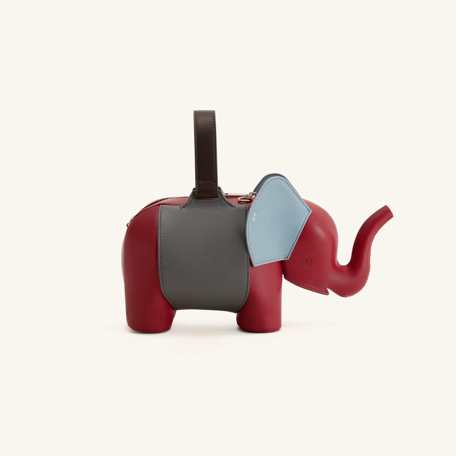 Claire Elephant Shaped Handbag - Red/Dark Gray