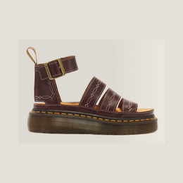 Clarissa II Quad Desert Rodeo Classic Pull Up Leather Sandals — Dark Brown