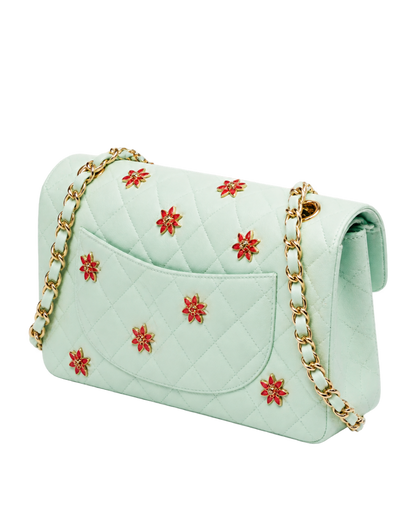 Classic 11.12 Handbag Lambskin, Enamel & Gold-Tone Metal  Light Green & Orange