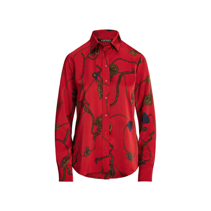 Classic Fit Print Charmeuse Shirt