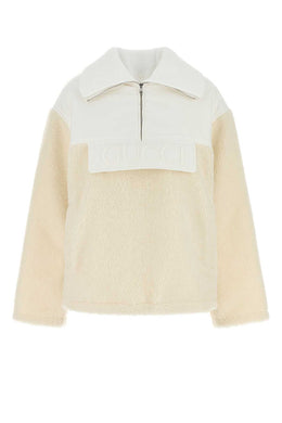 Beige Two-tone Blend Padded Jacket