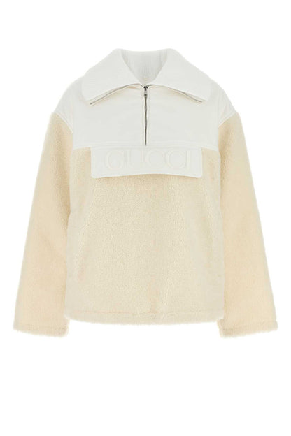 Beige Two-tone Blend Padded Jacket
