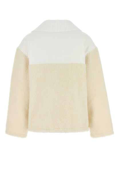 Beige Two-tone Blend Padded Jacket