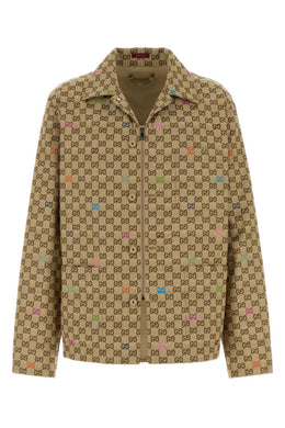 Gucci Brown Logo Canvas Blazer