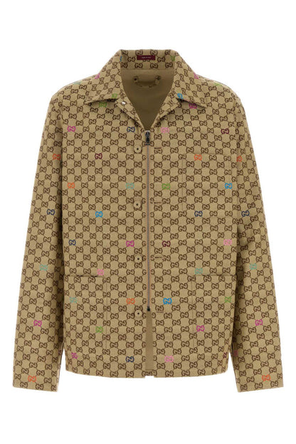 Gucci Brown Logo Canvas Blazer