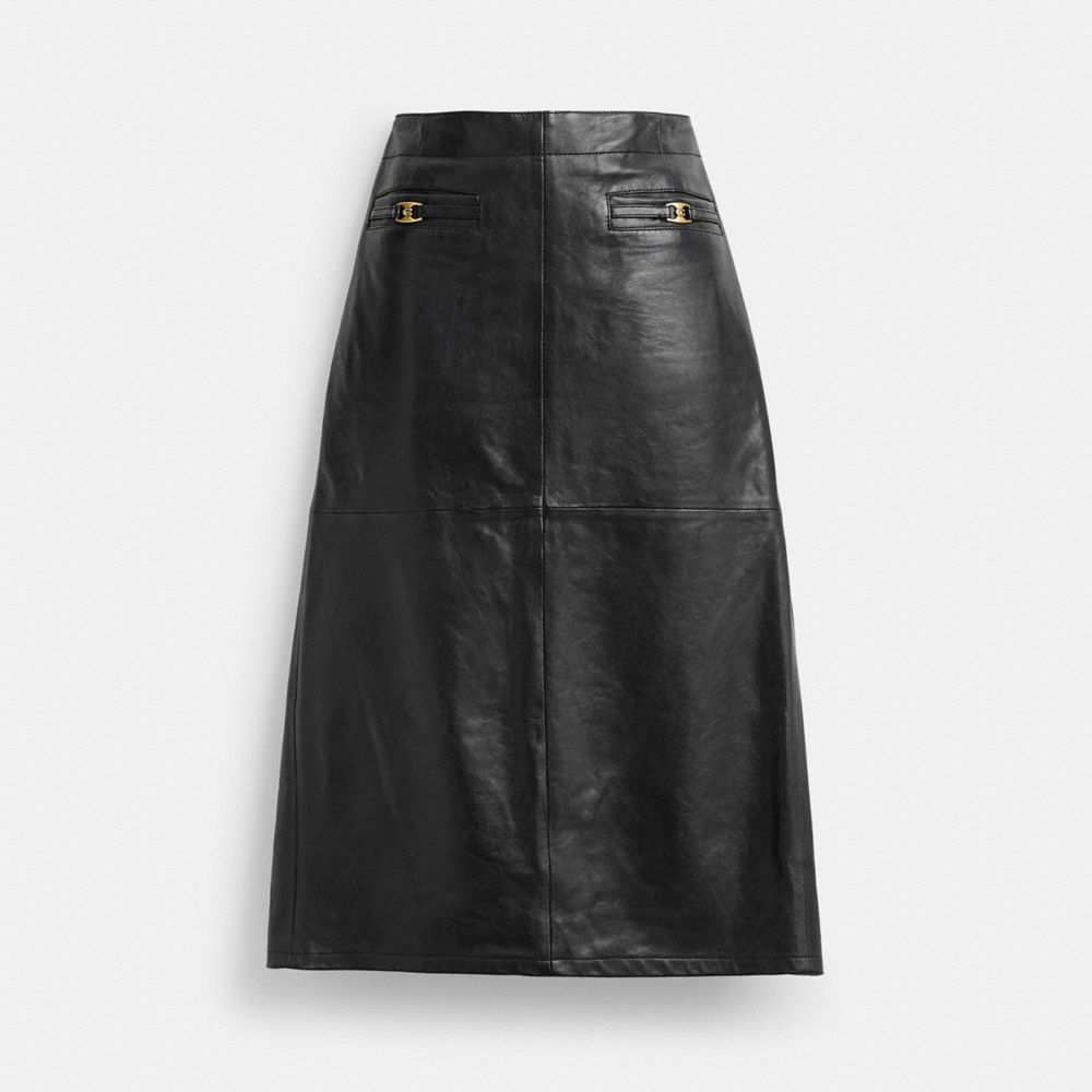 Heritage C Long Leather Skirt